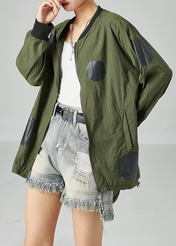 French Army Green Oversized Patchwork Drawstring Silk Coats Spring