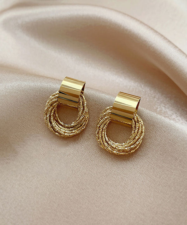 Loose Gold Metal Circle Hoop Earrings