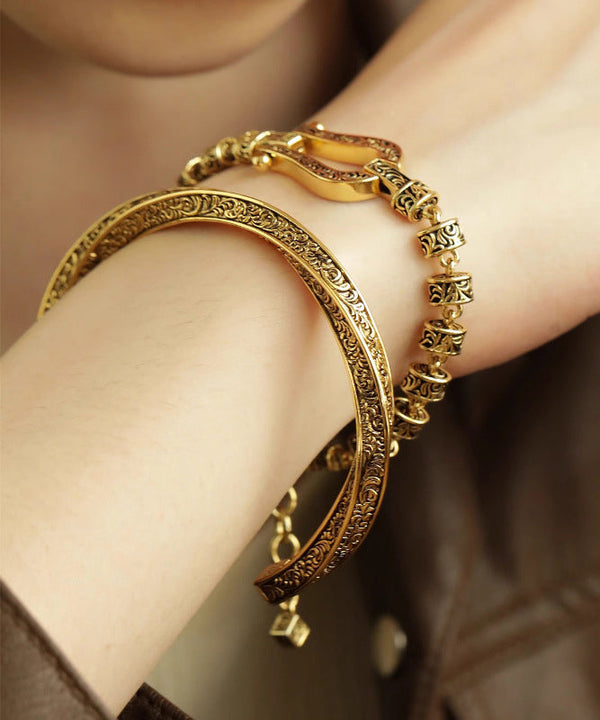 Vintage Gold Antique Gold Bangles Two Piece Set