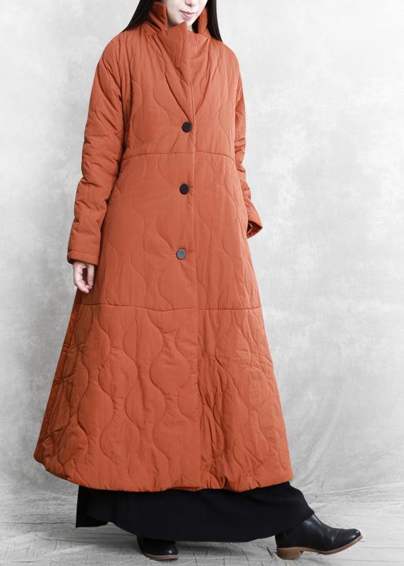 New orange casual outfit plus size Coats stand collar thick winter coats