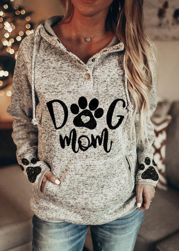 DOG MOM' Graphic Print Sweatshirt Women Shirts