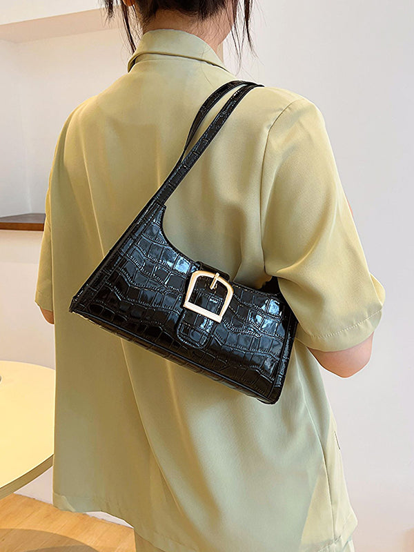 Buckle Crocodile Pattern Bags Handbags
