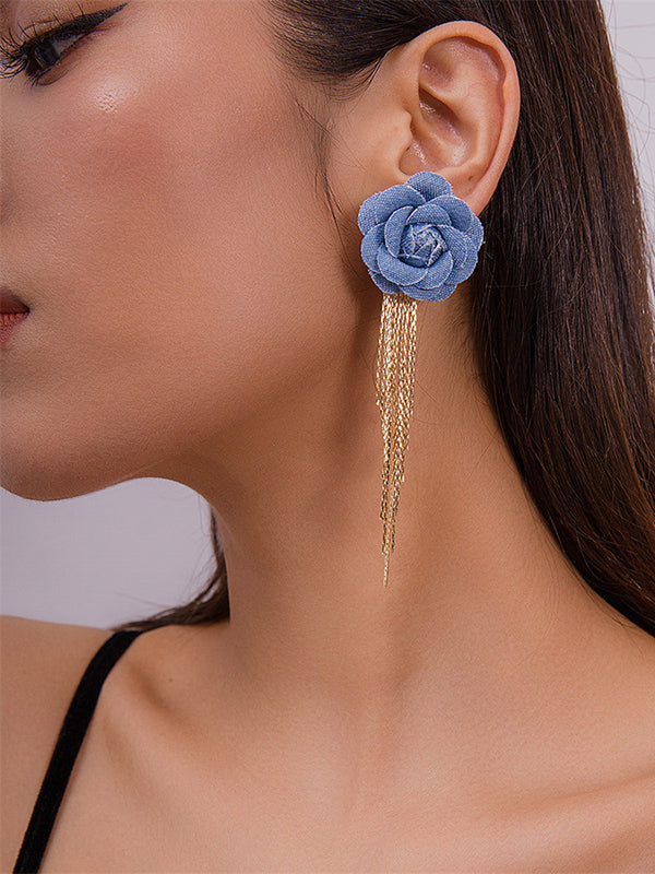 Flower Shape Tasseled Earrings Accessories