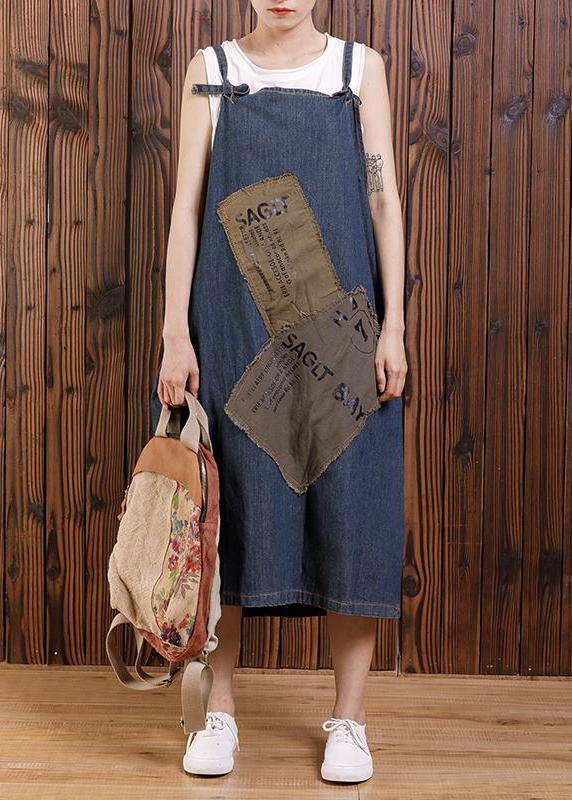 Chic cotton clothes Women Fashion Summer Patchwork Casual Loose Suspender Dress