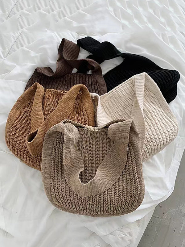 Simple Solid Color Chic Knitting Bags Accessories