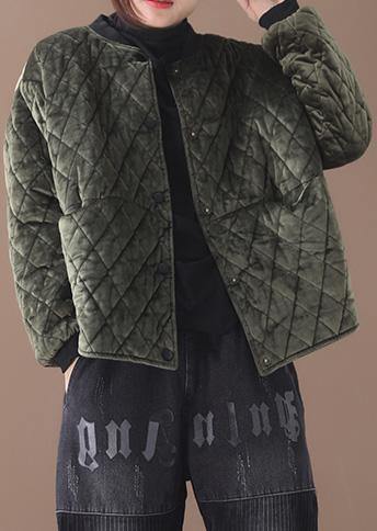 Luxury plus size clothing winter jacket two pockets winter outwear green thick womens coats