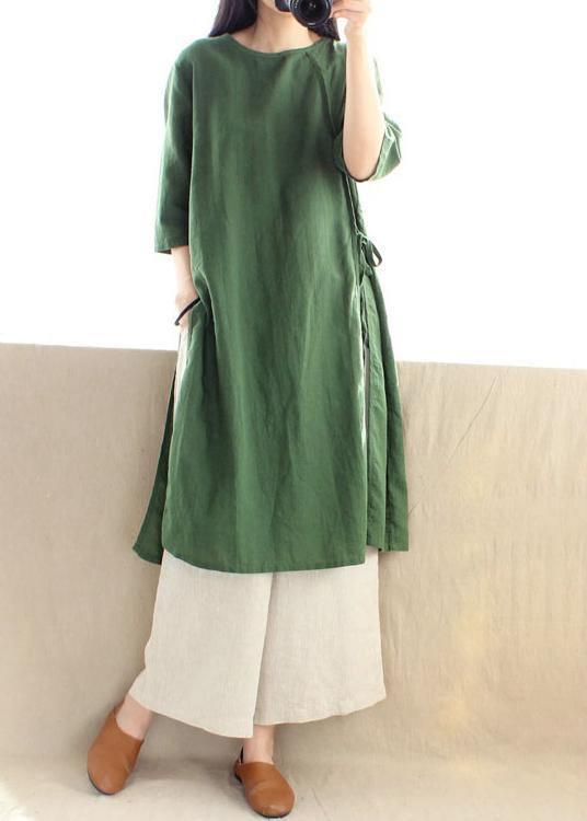 Style O Neck Half Sleeve Clothes Photography Green Dress