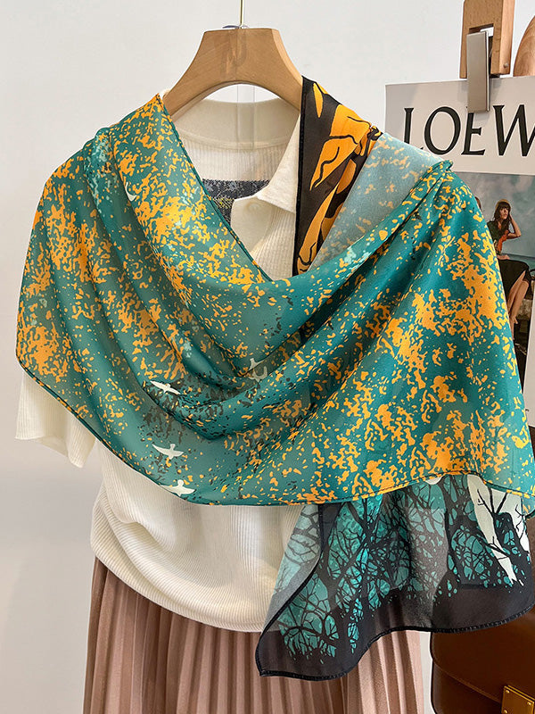 Original Vacation Contrast Color Printed Shawl&Scarf