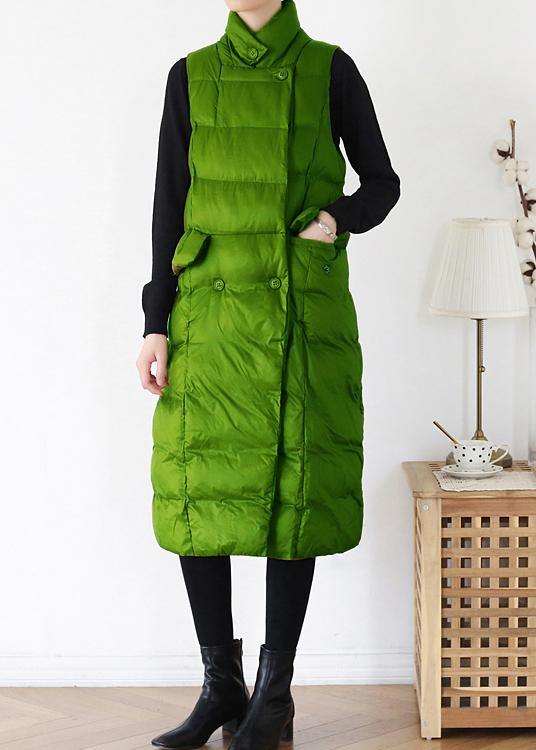 fine green back side winter parkas plus size clothing winter jacket stand collar sleeveless winter outwear