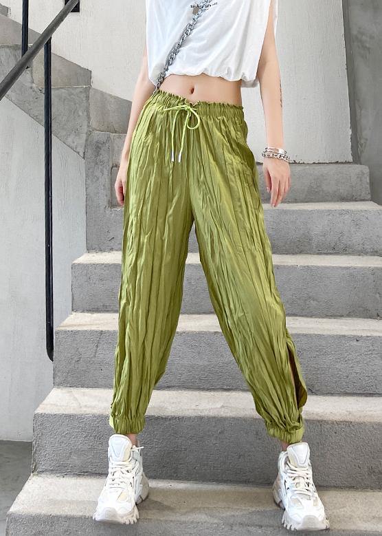 Women's casual trousers summer green thin section loose  thin harem beam feet pants