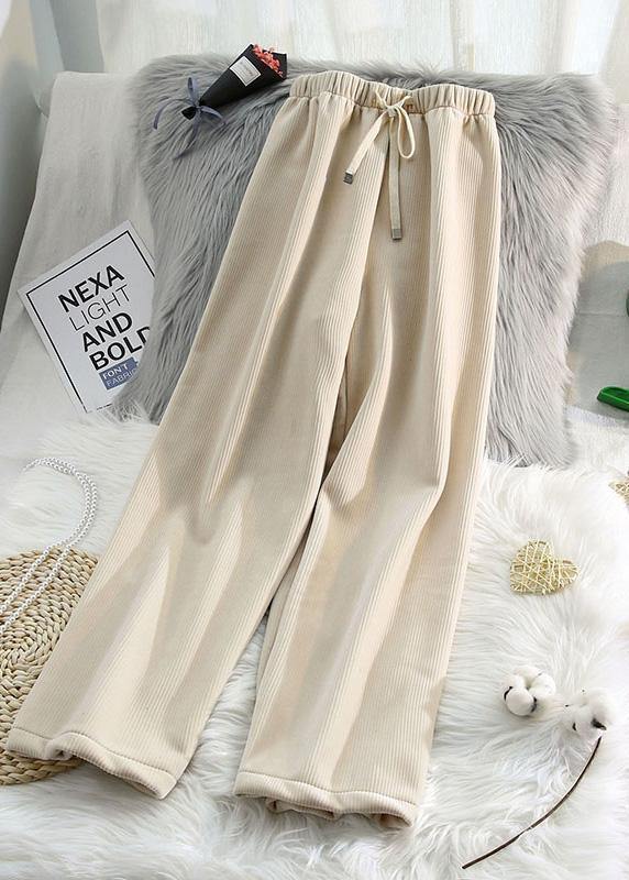 Modern beige wild pants unique spring elastic waist Inspiration chothes