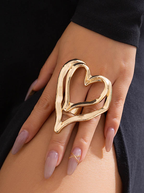 Heart Shape Solid Color Rings Accessories